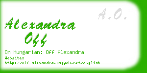 alexandra off business card